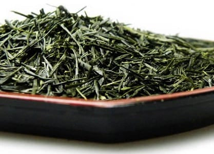 Japanese green tea leaves